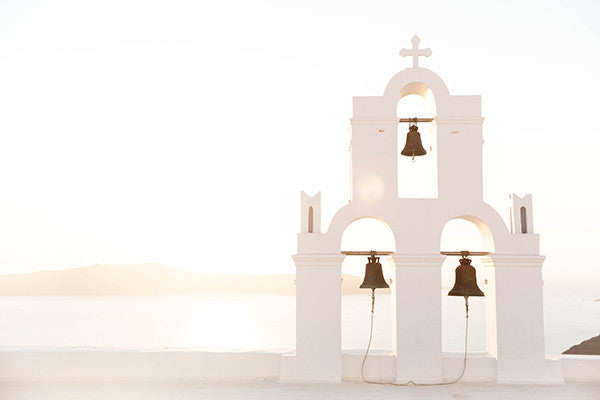 Santorini Print, Home Decor, Gallery Wall, Annawithlove Shop, Taken at sunset on a rooftop in the beautiful island of Santorini, Greece. This print embodies a feeling of calmness and for this reason it's named 'Evlogimeni' which translates to 'Blessed'