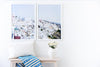 Annawithlove Shop, Home Decor, Gallery Wall, Fill your wall with beautiful Fira Town, Santorini. Cascading white washed houses overlooking the beautiful ocean, the perfect view to wake up to.